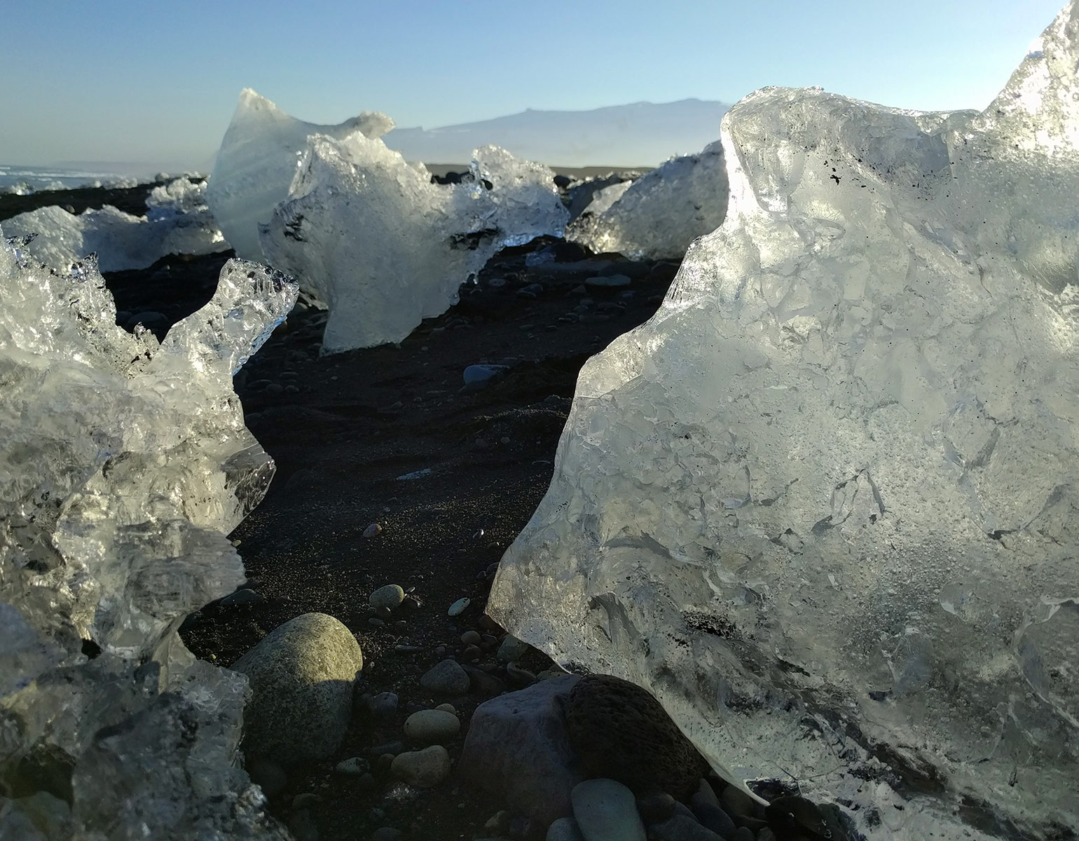 Icebergs on beach