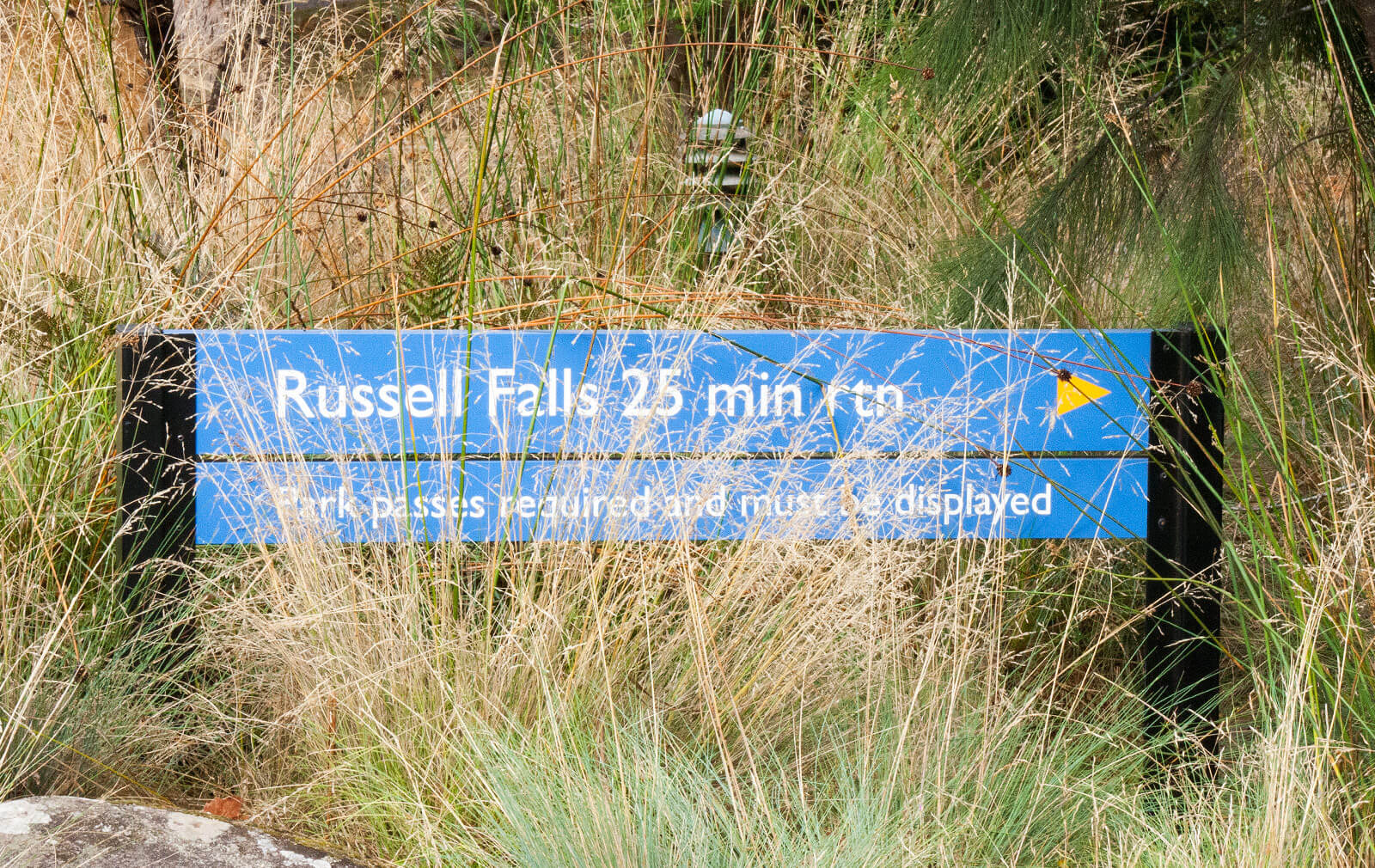 Russell Falls sign