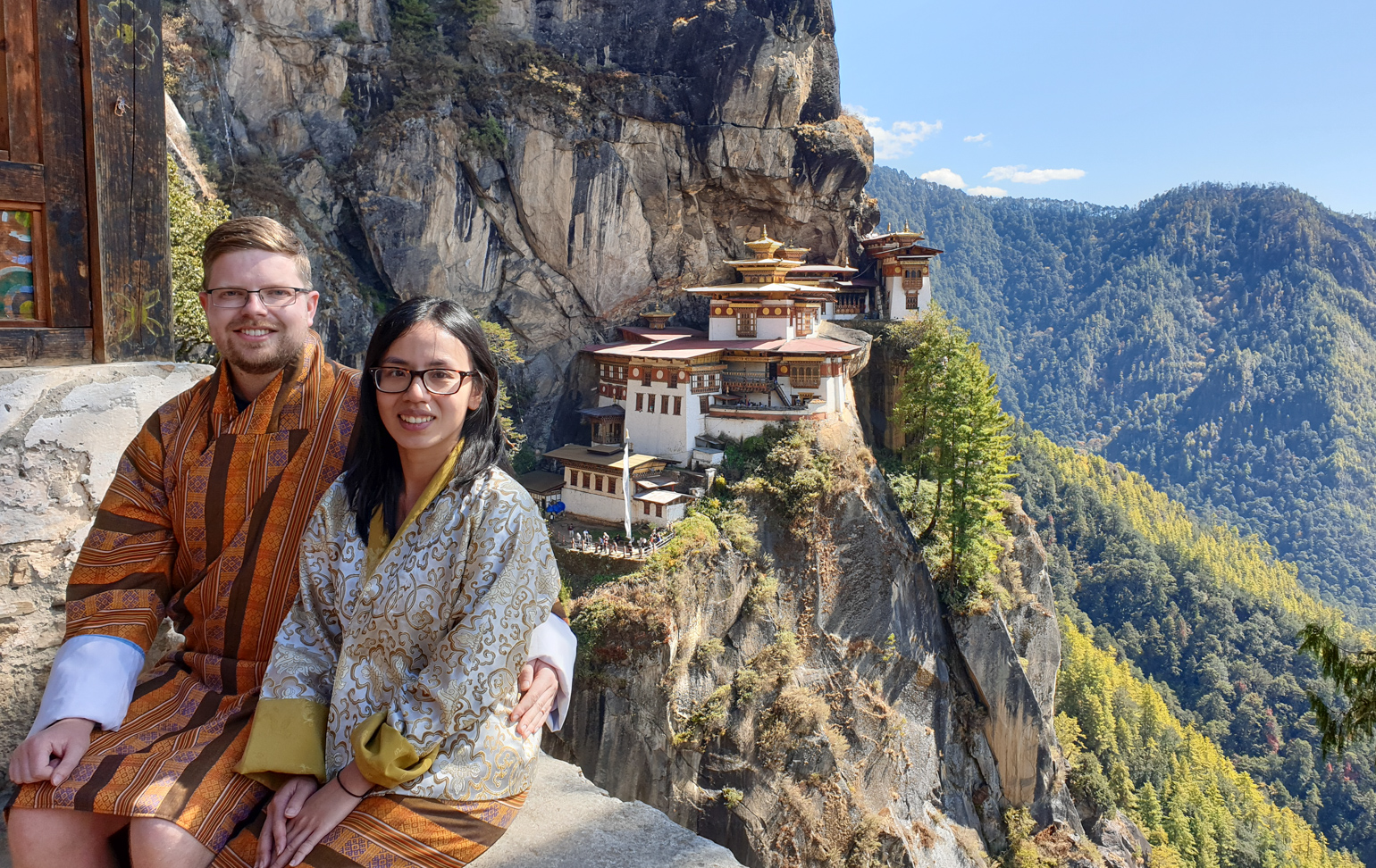In front of the Tiger's Nest.