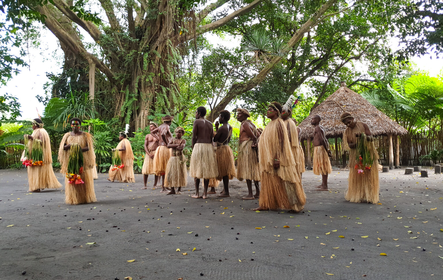 Local villagers at Mount Yasur.