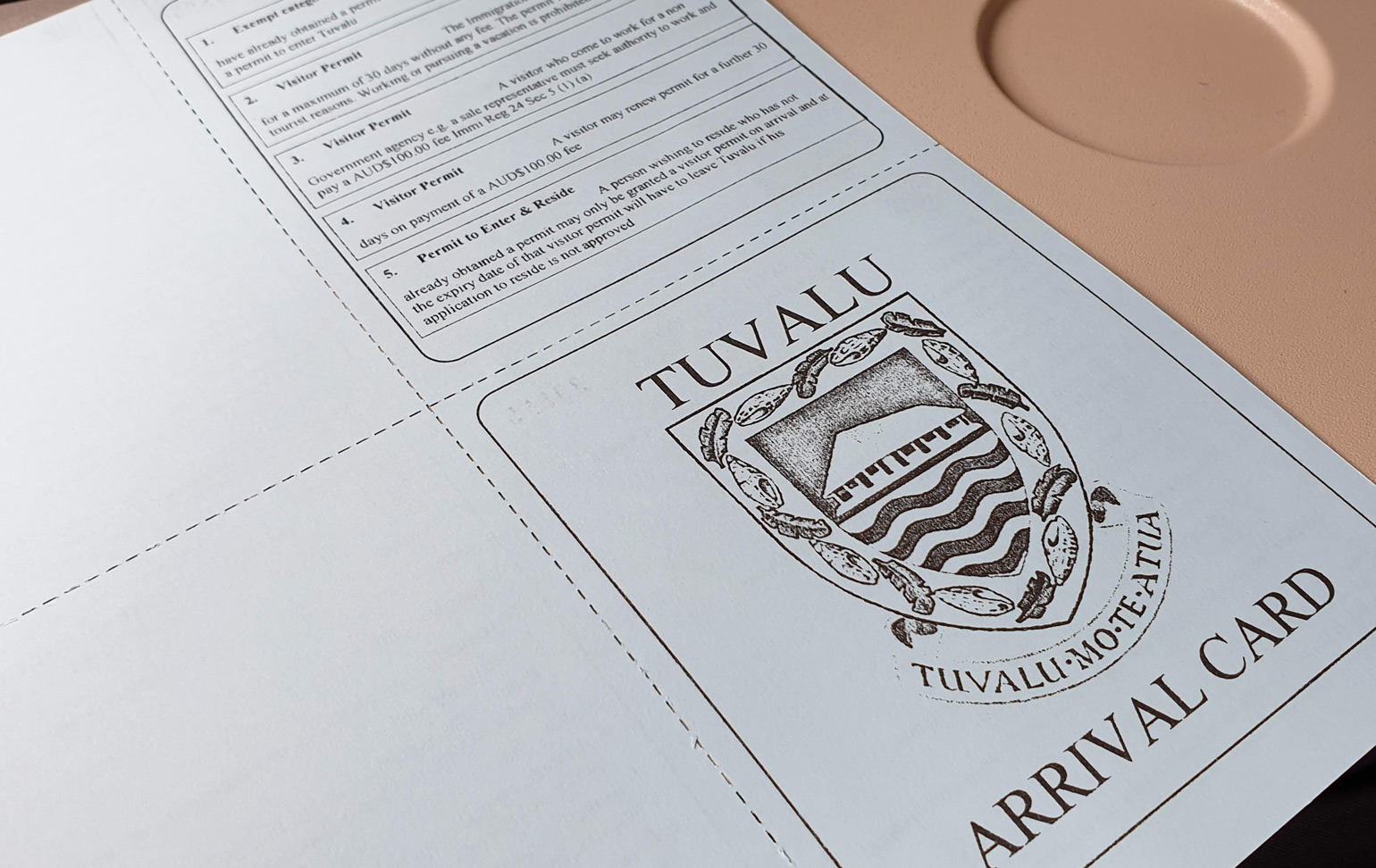 Tuvalu arrival card
